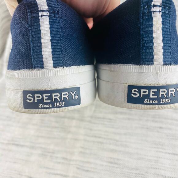 Sperry Womens Crest Vibe Navy Canvas Ankle Boat Shoes Sneakers Size 7 Preppy - Picture 8 of 10